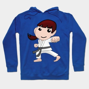 Karate Girl Punch Kawaii Cute Female Cartoon Character Hoodie